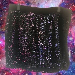 Plus Size Sequin Mini Skirt